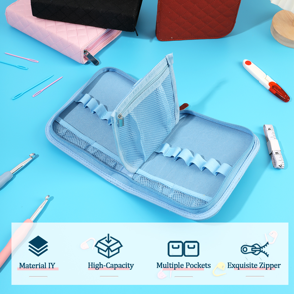 Textile Sewing Kit - Empty Crochet Hook Storage Bag Knitting