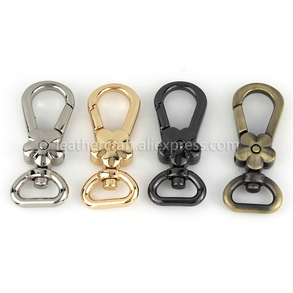 Hook Eye Fastener - 1x Metal Flower Shape Swivel Eye