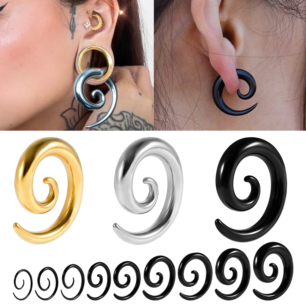 Seam Gauge Metal - Pair-1PC Stainless Steel Black&Gold&Silver Snail Spiral
