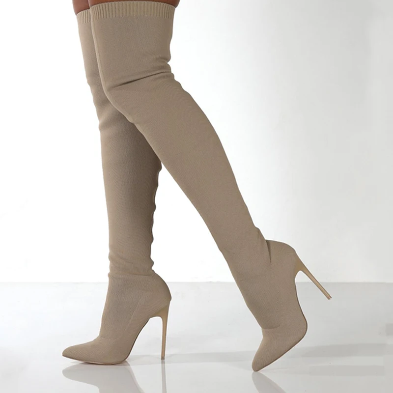 Women Autumn Over The Knee Boo - Sewing Knit reseña y precio