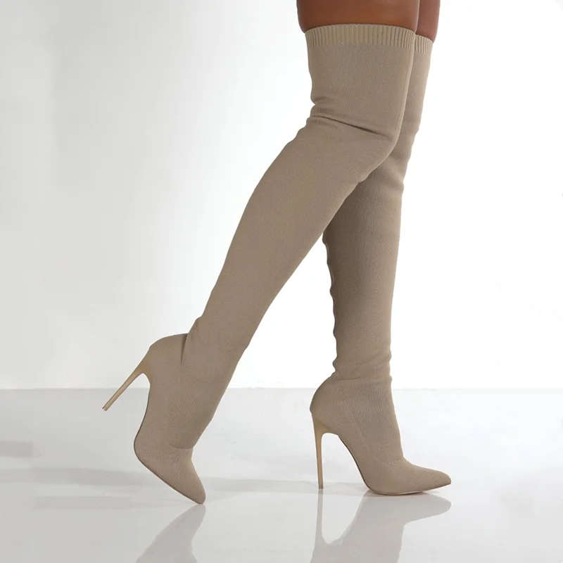 Women Autumn Over The Knee Boo - Sewing Knit reseña y precio