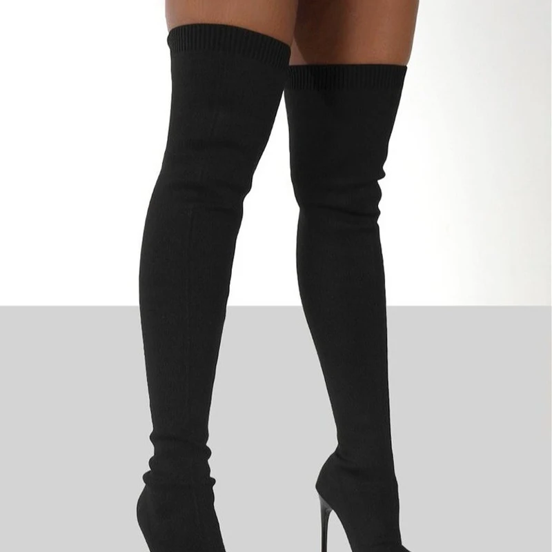 Women Autumn Over The Knee Boo - Sewing Knit reseña y precio