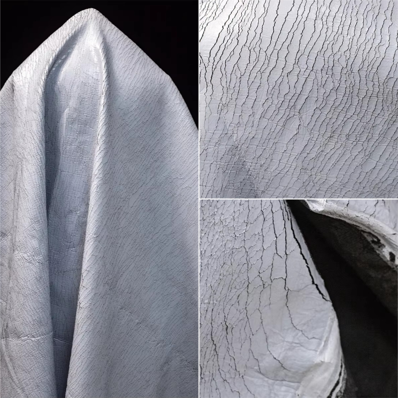 Grey Retro Cracked Leather Tex - Sewing Textile Art reseña y precio