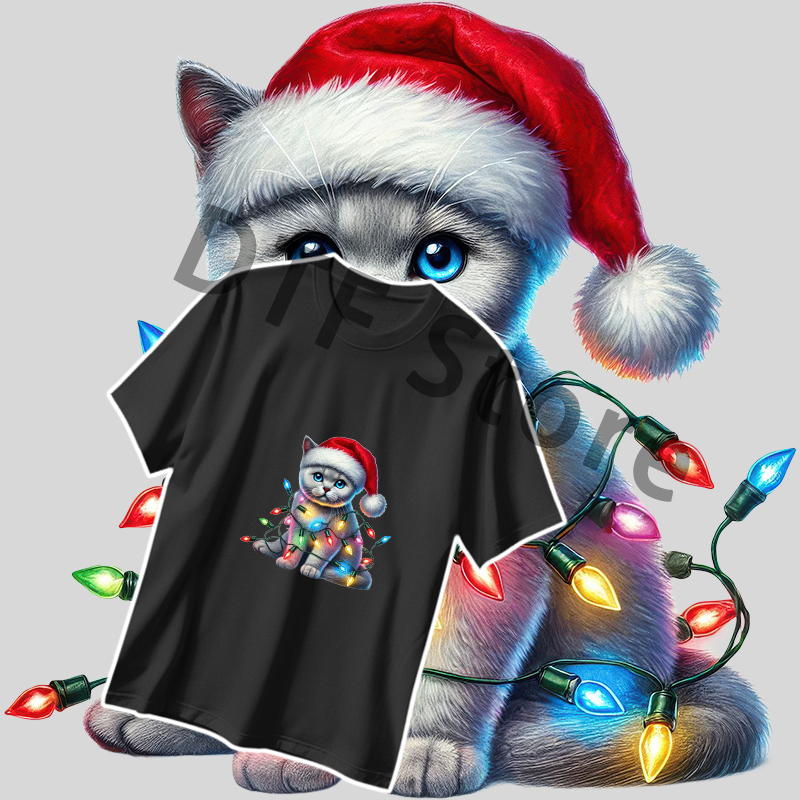 Christmas Camouflage Lamp Cat  - Iron On Patch reseña y precio