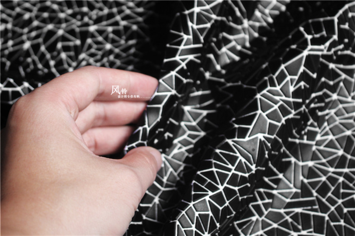 PU Fabric Black Irregular Shap - Sewing Textile Art reseña y precio