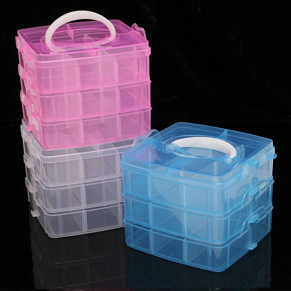 3 Layers 18 Compartments Plast - Bobbin Organizer Box reseña y precio