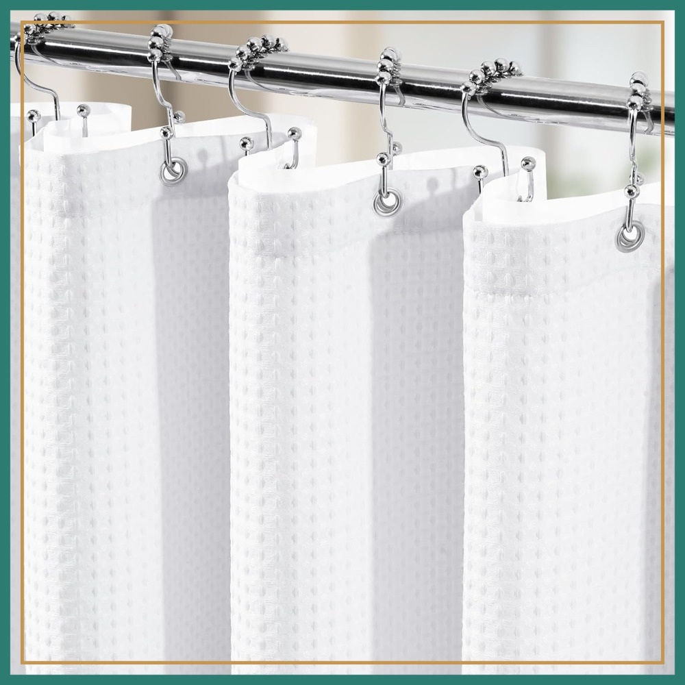 3 in 1 Waffle Shower Curtain S - Fabric Weight Set reseña y precio