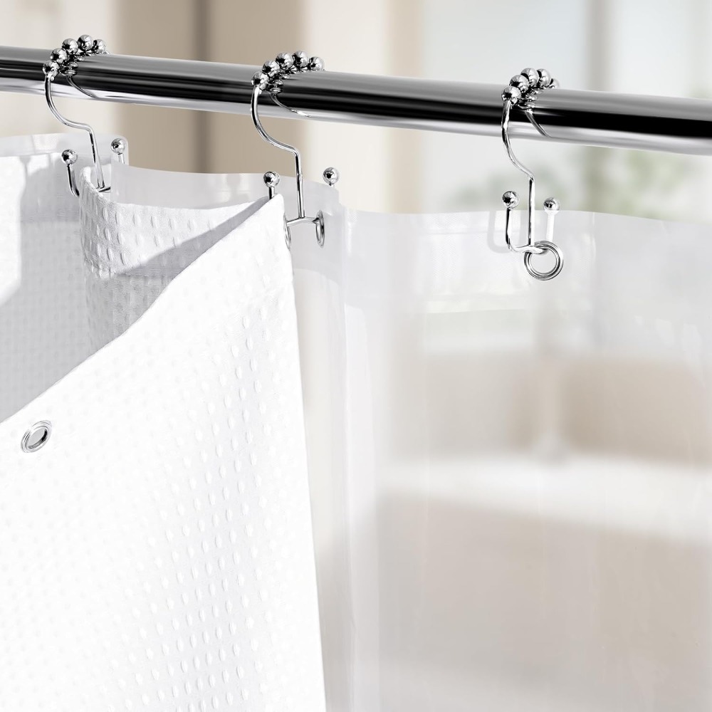 3 in 1 Waffle Shower Curtain S - Fabric Weight Set reseña y precio