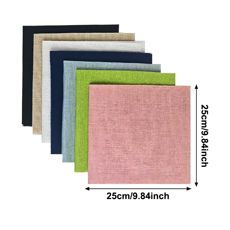 7-Piece Set of 25* 25cm Linen  - Sewing Textile Art reseña y precio