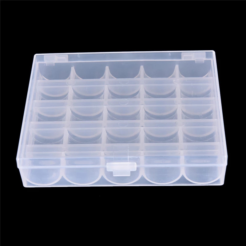 25 Spools Empty Bobbins Sewing - Bobbin Organizer Box reseña y precio