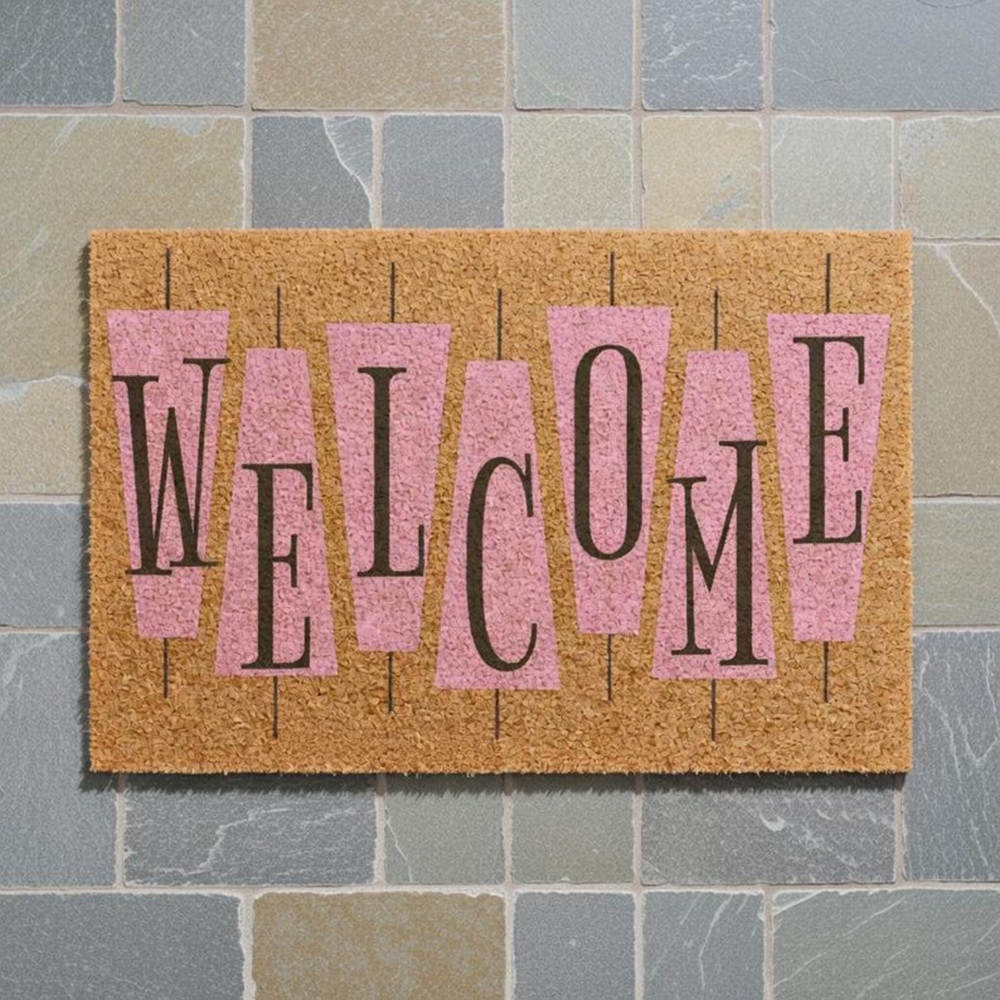 Retro Pink Cute Doormat Welcom - Century Textile & Sewing Supply Avenue C North Saskatoon Sk reseña y precio