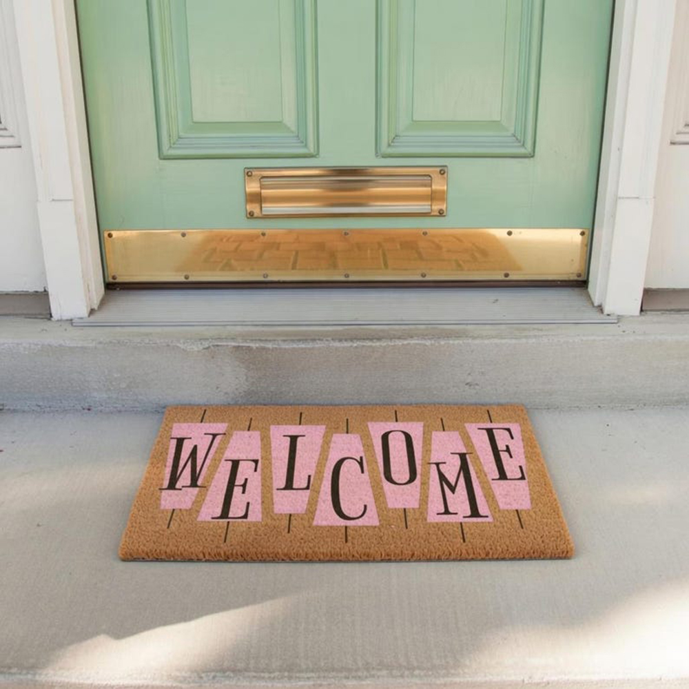 Retro Pink Cute Doormat Welcom - Century Textile & Sewing Supply Avenue C North Saskatoon Sk reseña y precio