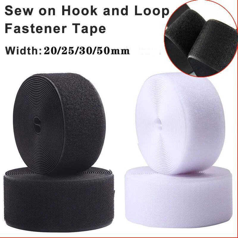 20-50mm Black White Hook and L - Velcro Sew On reseña y precio