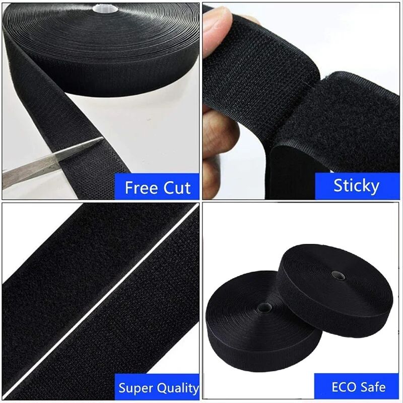 20-50mm Black White Hook and L - Velcro Sew On reseña y precio