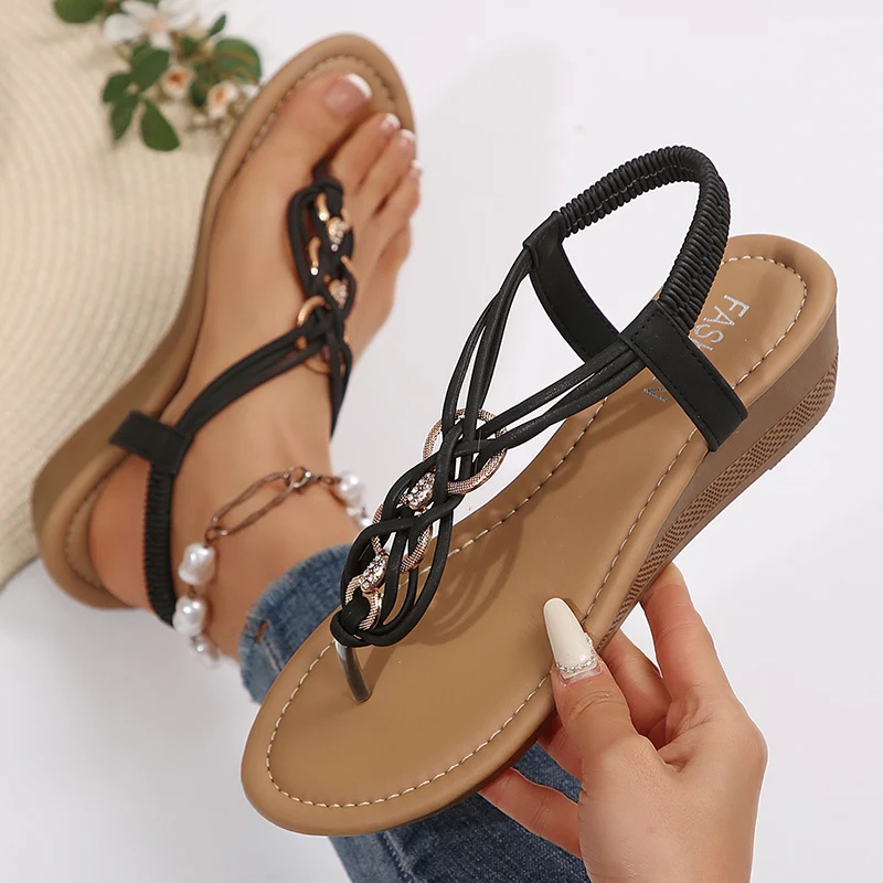 Women's Summer Braided Strap W - Elastic Waistband Roll reseña y precio