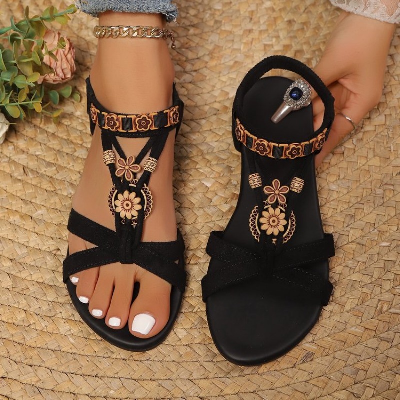 Women Sandals Bohemian Boho T- - Elastic Waistband Roll reseña y precio