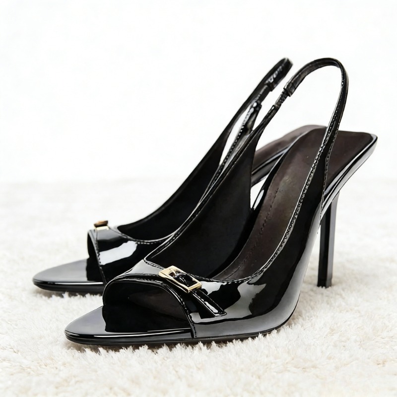 Sexy Black Patent Leather High - Elastic Waistband Roll reseña y precio