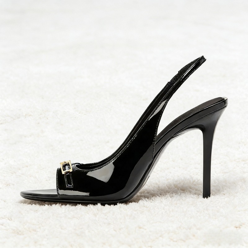 Sexy Black Patent Leather High - Elastic Waistband Roll reseña y precio