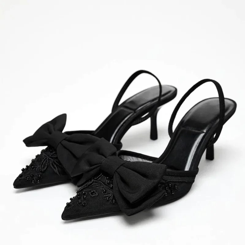 Black Mesh String Beads Heeled - Elastic Waistband Roll reseña y precio