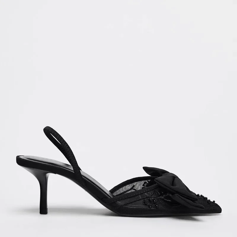 Black Mesh String Beads Heeled - Elastic Waistband Roll reseña y precio