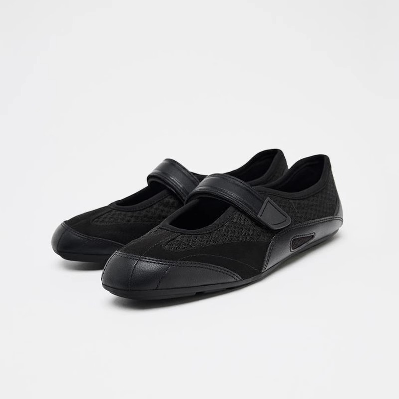Women's Black Mesh Mary Jane F - Velcro Sew On reseña y precio